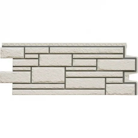 Сайдинг Цокольный Grand Line Камелот Design молочный со швом